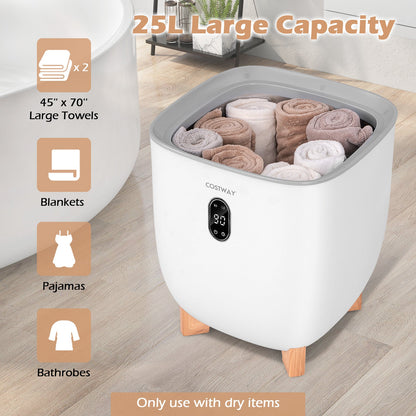 25L Towel Warmer Bucket with 2 Temperature Settings and Auto Shut Off-White