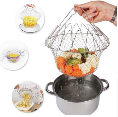 Foldable Stainless Steel Multi-Purpose Cooking Basket