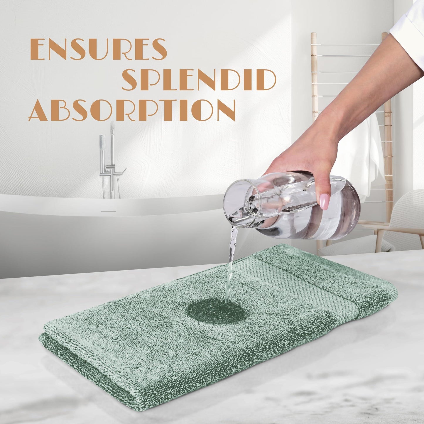 Green Washcloths Set for Body Face 12 Pack 12x12 Inch Towel Cotton Wash Cloths Bulk Spa Fingertip Wash Clothes Soft Absorbent Gym Towels