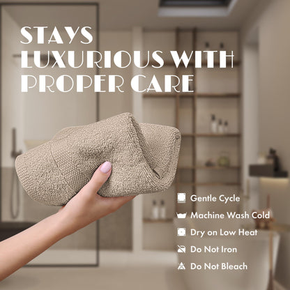 White Classic Taupe Washcloths Set 12 Pack for Body and Face Towel 12x12 Inch Cotton Wash Cloths Bulk Spa Fingertip Wash Clothes Soft Absorbent Gym Towels