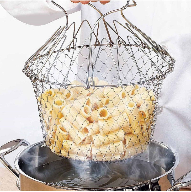 Foldable Stainless Steel Multi-Purpose Cooking Basket