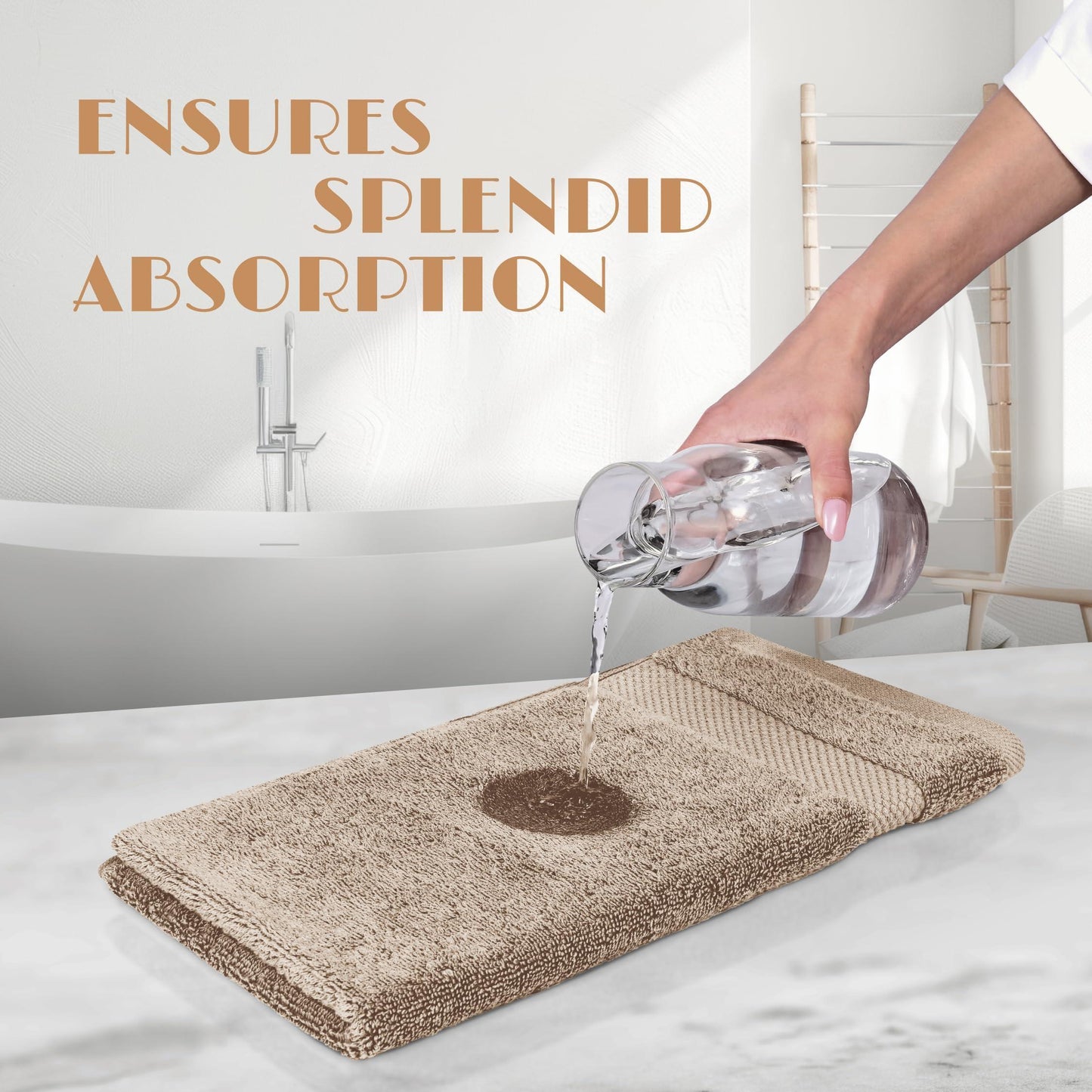 White Classic Taupe Washcloths Set 12 Pack for Body and Face Towel 12x12 Inch Cotton Wash Cloths Bulk Spa Fingertip Wash Clothes Soft Absorbent Gym Towels