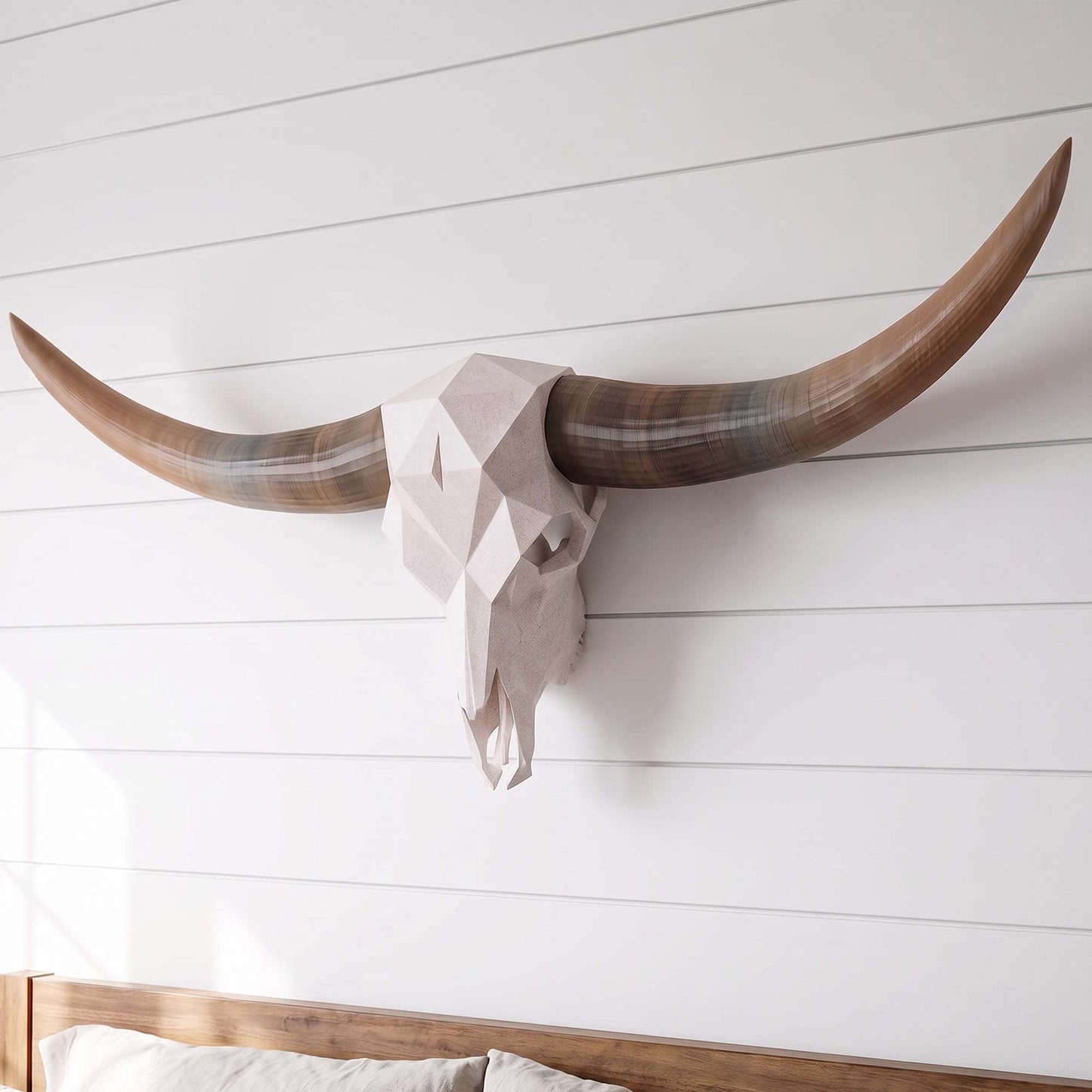 ADG42 Modern Large Steer Skull and Horns Wall Art | 30"