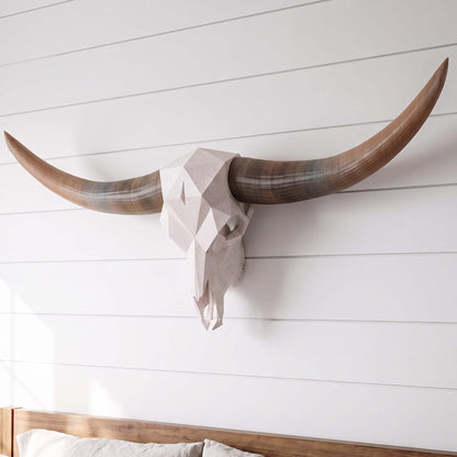 ADG42 Modern Large Steer Skull and Horns Wall Art | 30"