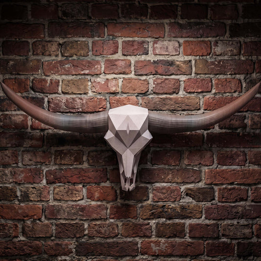 ADG42 Modern Large Steer Skull and Horns Wall Art | 30"