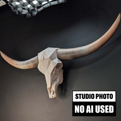 ADG42 Modern Large Steer Skull and Horns Wall Art | 30"