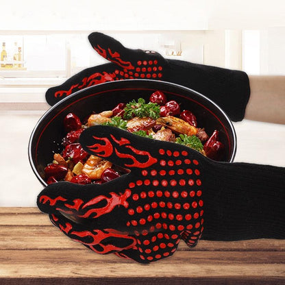 Heat-Resistant Silicone BBQ & Oven Gloves