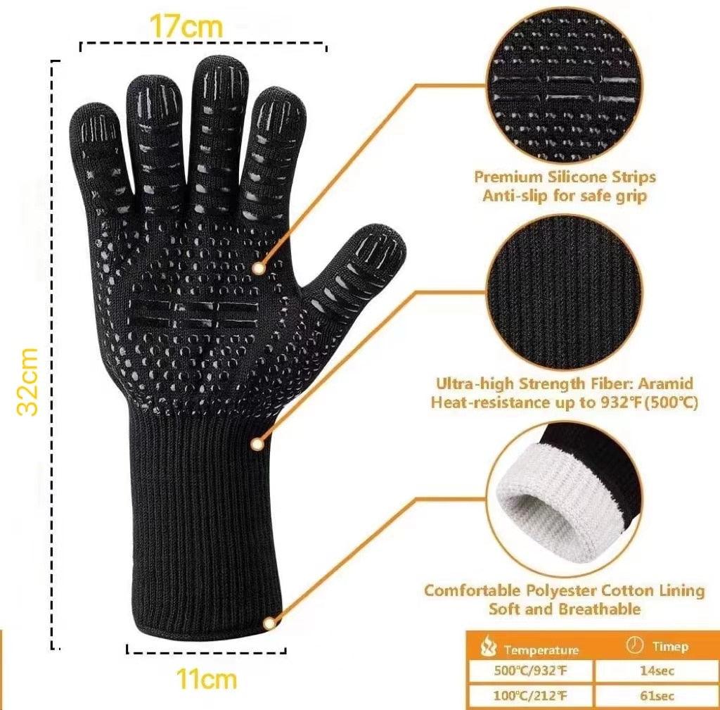 Heat-Resistant Silicone BBQ & Oven Gloves