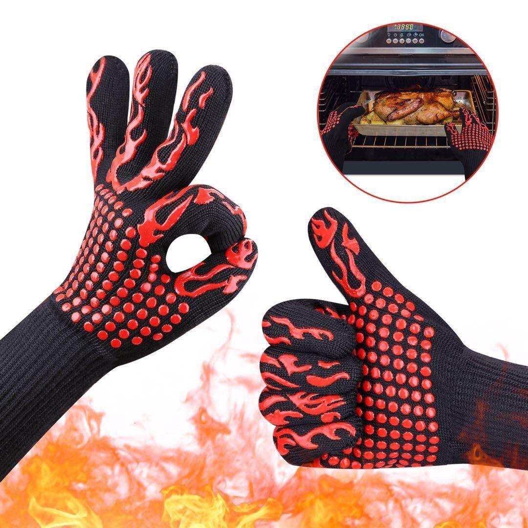 Heat-Resistant Silicone BBQ & Oven Gloves