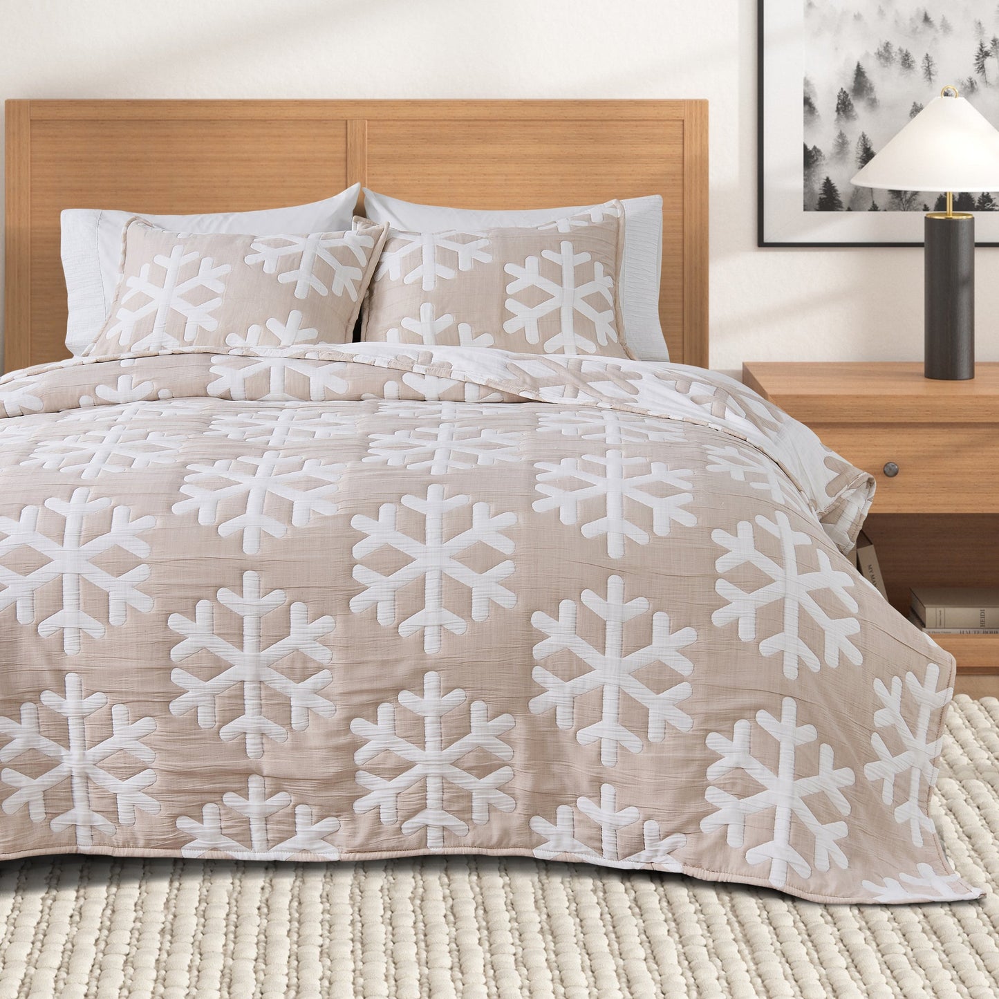 Matelassé Snowflake Quilt Set - Nino Collection