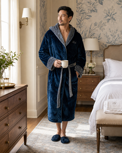 Men’s Robe with Hood – Ultra-Soft Plush Comfort for Everyday Use
