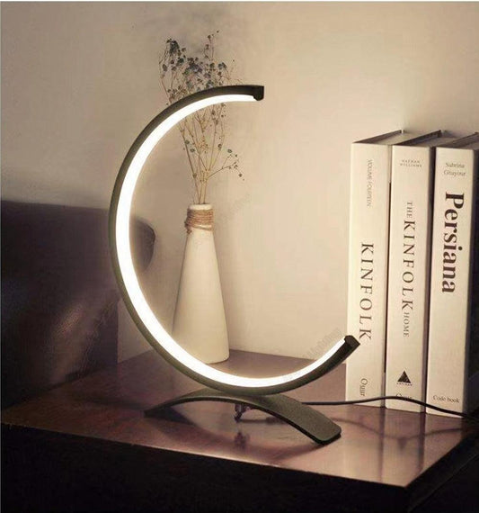 Modern C-Shaped LED Table Lamp – Warm White Bedside Light