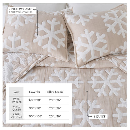 Matelassé Snowflake Quilt Set - Nino Collection