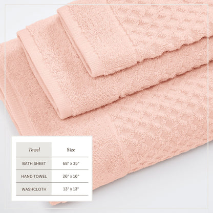 Cotton Diamond Waffle Weave Bath Towel Set - Grayson Collection